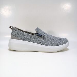 Ryka Ally Womens 7 Gray Heather Side Zip Slip On Sneakers